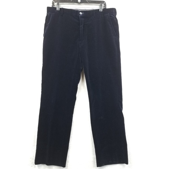 Ralph Lauren Pants Men 34 x 29 Black Cotton Velvet‎ Straight Italy Purple Label - Picture 1 of 9